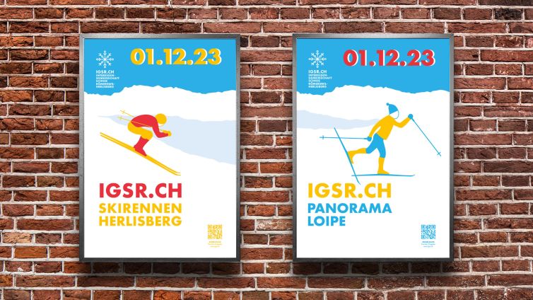 Plakate und Logos Skirennen und Loipe IGSR Interessengemeinschaft Schnee Roemerswil und Herlisberg